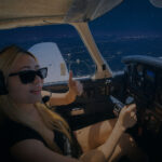 Student Pilot Over Los Angeles at Night